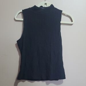 Shein Curve Mock Neck Black Sleeveless Top Size 0XL